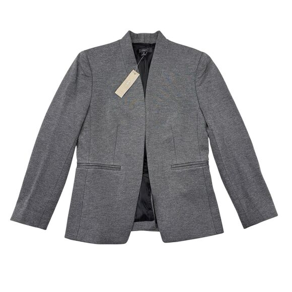 J Crew Going‎ Out Blazer Jacket Women’s Size 2 Petite Gray Heather Dove NEW - Picture 1 of 9